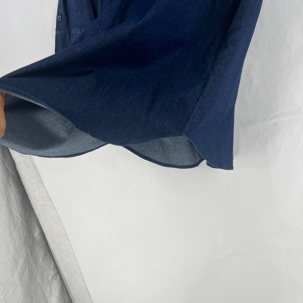 Universal Standard Hannah Shirt Dress Womens 14/16 Blue Cotton‎ Stretch Casual - Picture 6 of 13